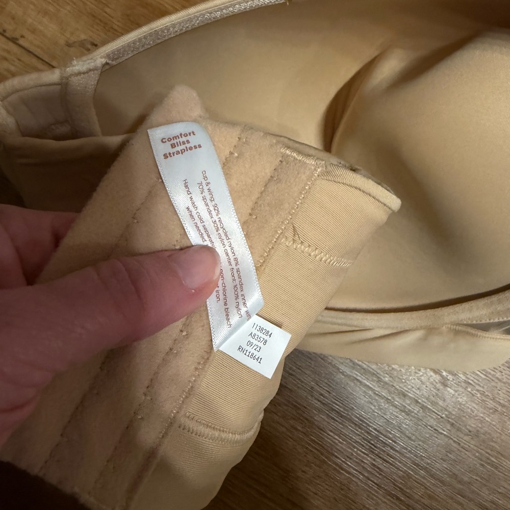 Cacique Strapless Nude Seamless Bra comfort bliss 46H - Picture 7 of 7